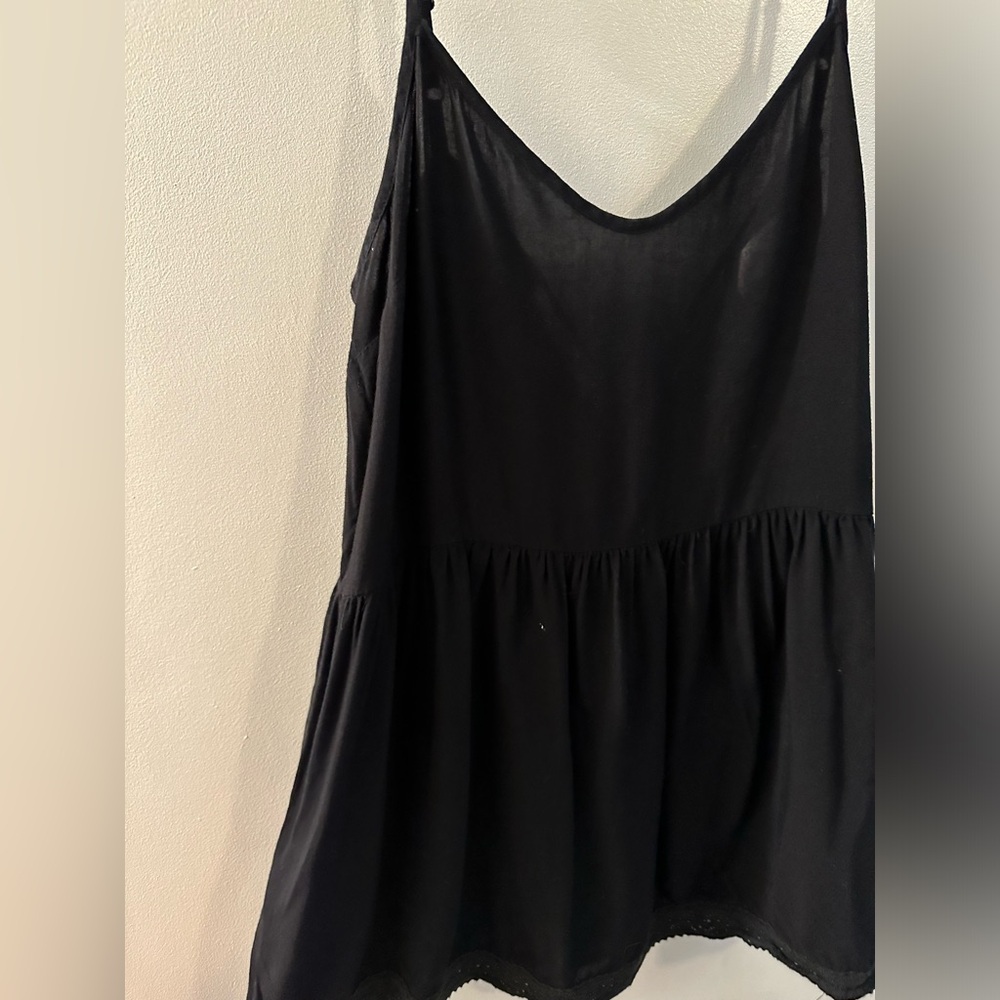 Altar’d State. Black Babydoll Spaghetti Strap Top.